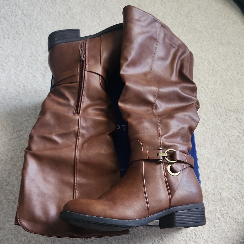 Apt. 9 Brown Leather Knee-High Boots